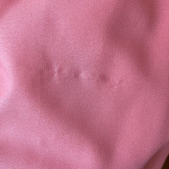 Vintage 70s peach pink bow button up long sleeve pleated secretary blouse - Picture 9 of 10